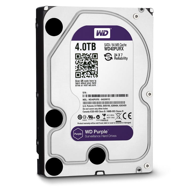 二台セットWD Purple WD40PURZ 4TB HDD （57/58） Dysk twardy WD Purple 4TB System IP MAZI WD42PURZ - WD