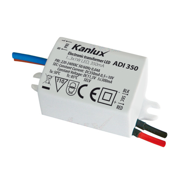 Zasilacz LED ADI 3W 350mA Zasilacze prądowe LED 125mA-1750mA